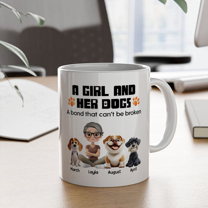 PSTM17 A Woman And Her Dog - White Mug Accent Mug