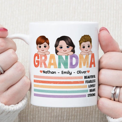 PST197 Beautiful, Fearless And Lovely Mommy - Personalized White Mug Accent Mug