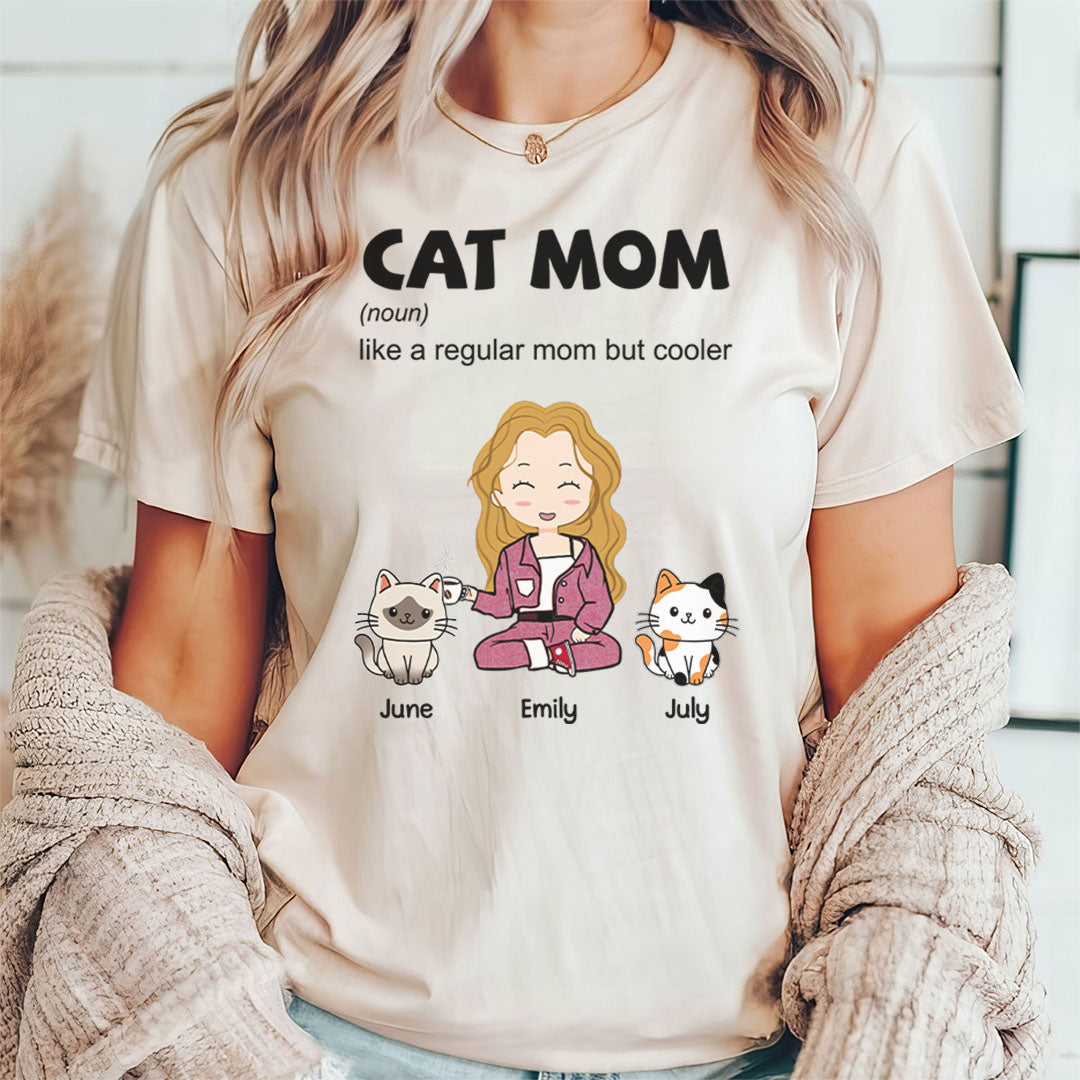 PST108 Cat Mom Definition - Personalized Custom T-shirt Hoodie