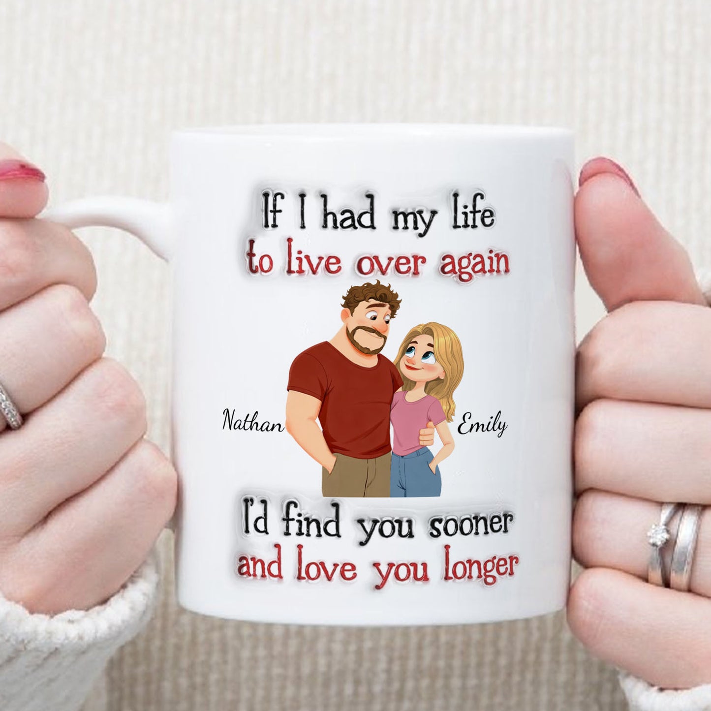 PST156 If I Had My Life To Live Over Again - Personalized White Mug Accent Mug