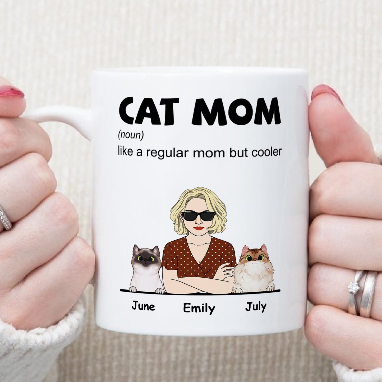 PST110 Cool Cat Mom Definition - White Mug Accent Mug