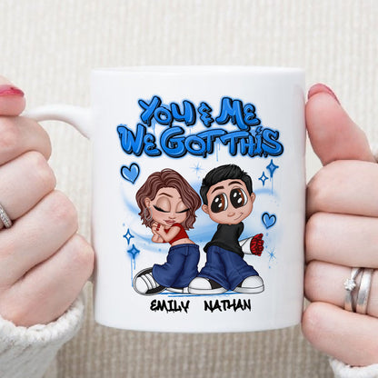 PST182 Y2K Couple Graffiti Style - Personalized White Mug Accent Mug