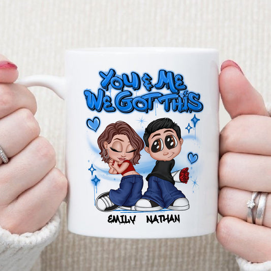 PST182 Y2K Couple Graffiti Style - Personalized White Mug Accent Mug