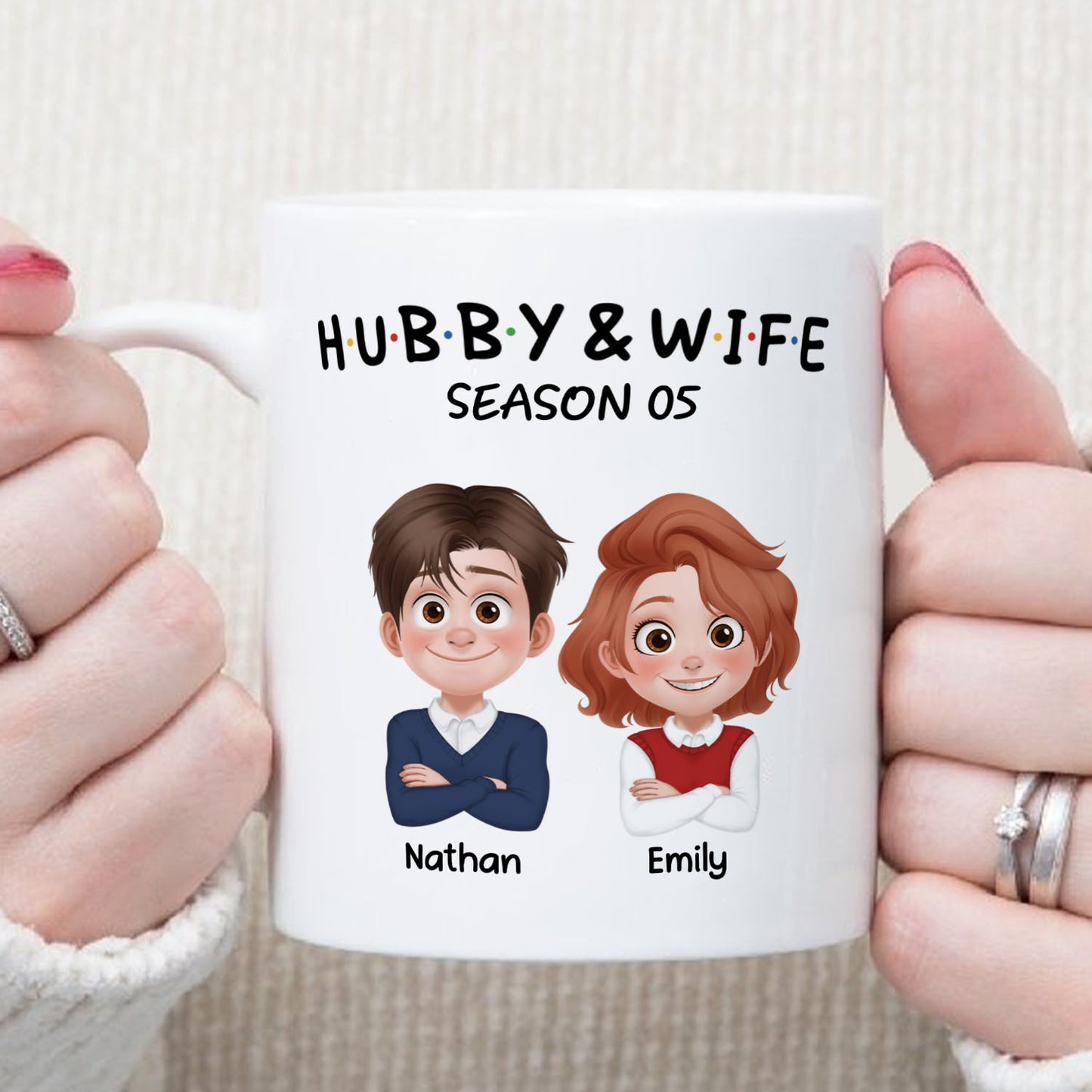 PST126 Hubby and Wifey - White Mug Accent Mug