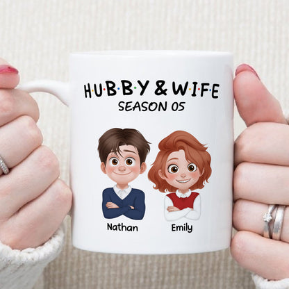 PST126 Hubby and Wifey - White Mug Accent Mug