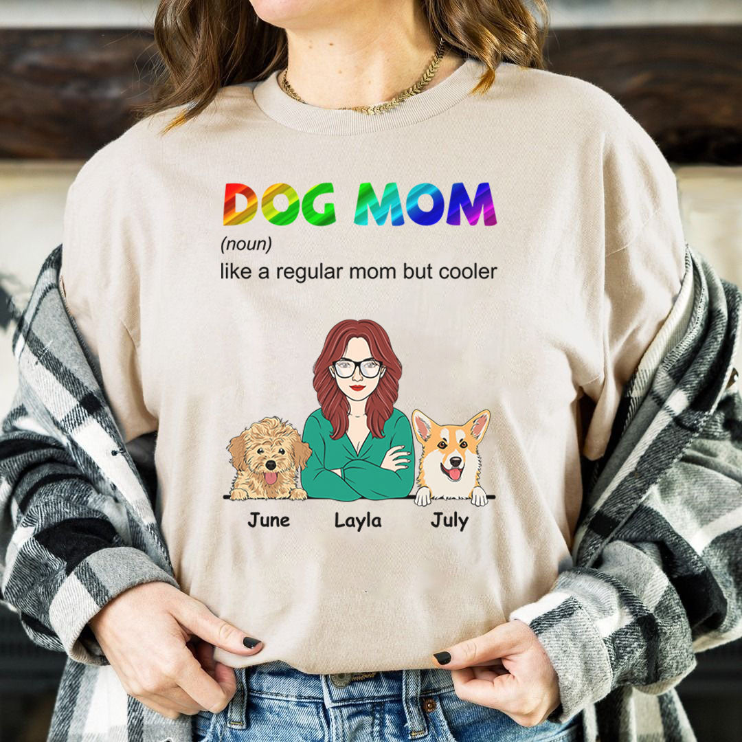 PST112 Cool Dog Mom Definition - Personalized Custom T-shirt Hoodie