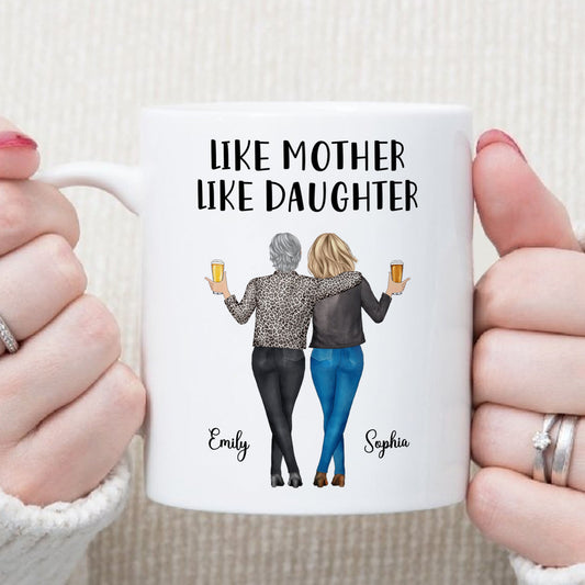 PST146 Like Mother Like Daughter - Personalized White Mug Accent Mug