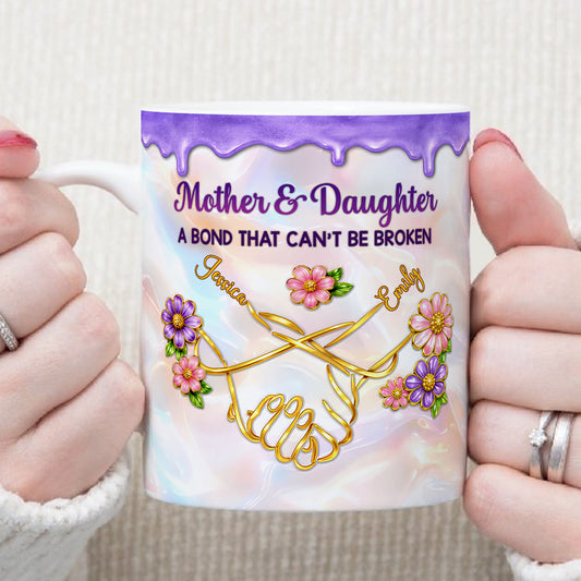 PST140 Mother And Daughter 3D Inflated Effect Printed - Personalized White Mug Accent Mug