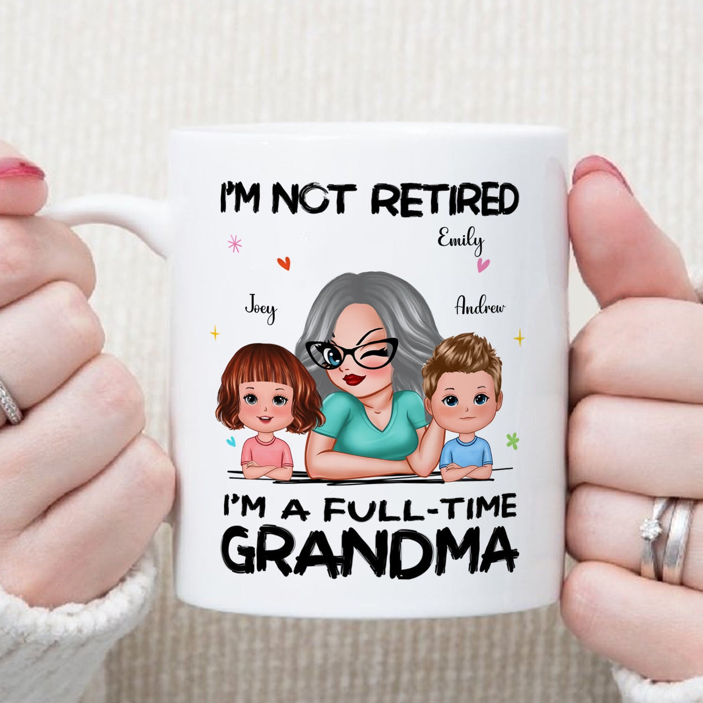 PST172 I'm Not Retired I'm A Professional Grandma - Personalized White Mug Accent Mug