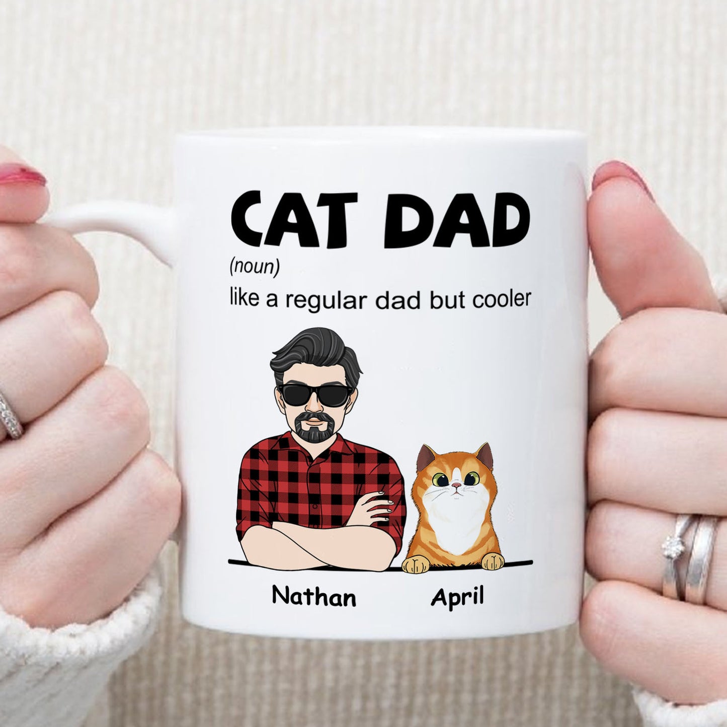 PST111 Cool Cat Dad Definition - White Mug Accent Mug