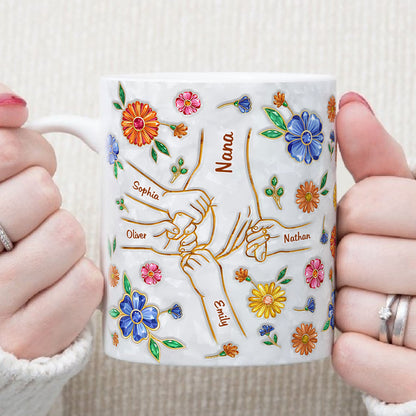 PST139 Hold My Hand 3D Inflated Effect Printed - Personalized White Mug Accent Mug