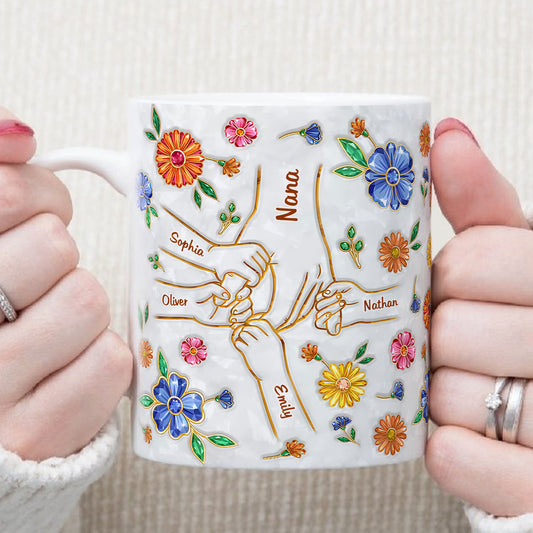 PST139 Hold My Hand 3D Inflated Effect Printed - Personalized White Mug Accent Mug