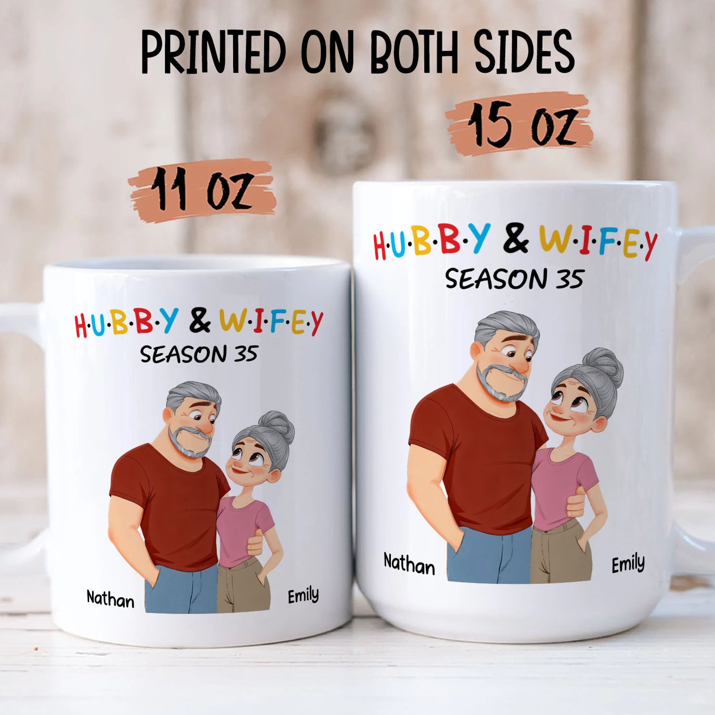 PST181 Hubby and Wifey - White Mug Accent Mug