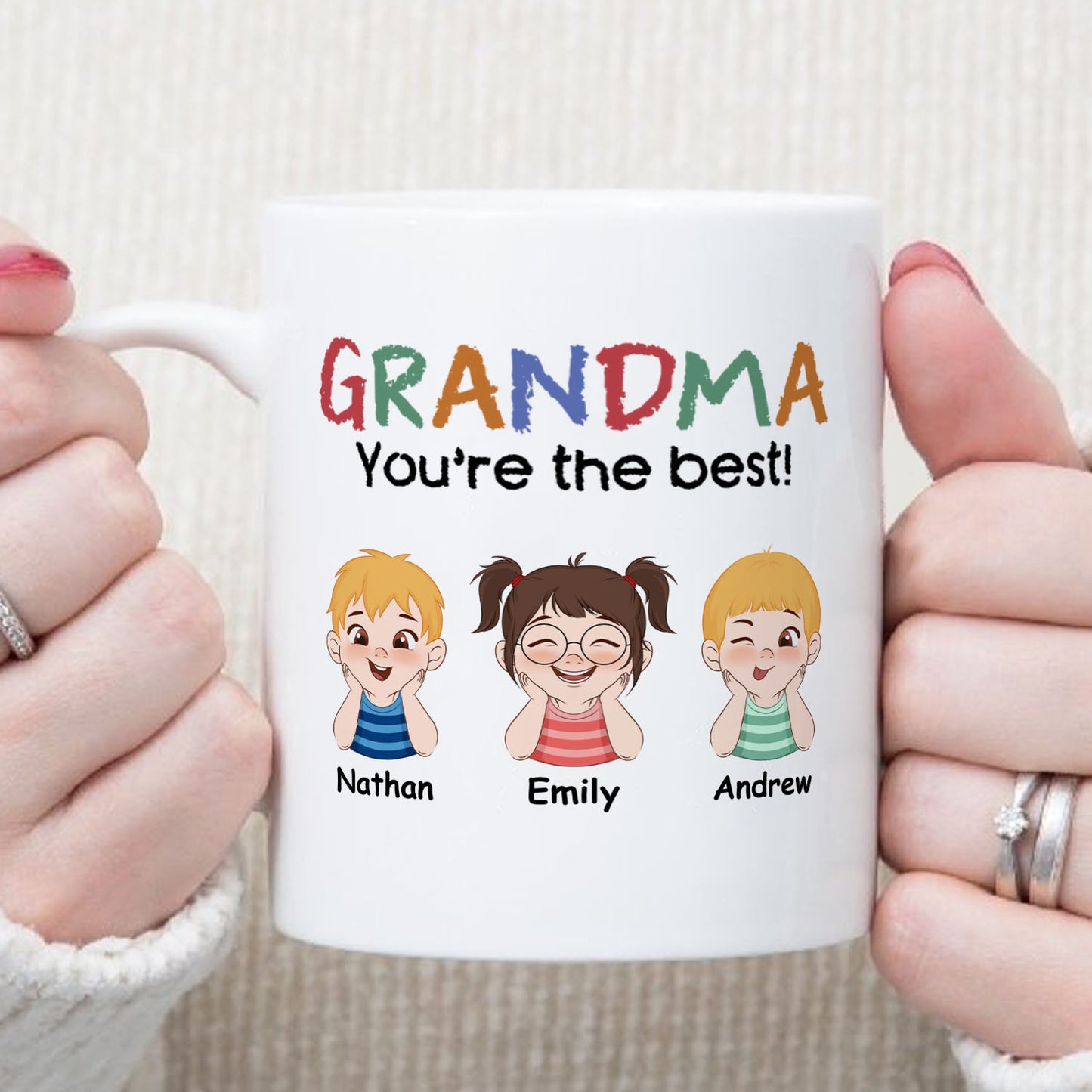 PST194 Mom Dad You're The Best - Personalized White Mug Accent Mug