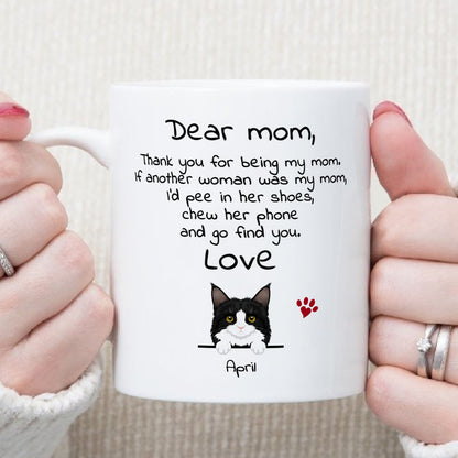 PST92 Dear Cat Dad Cat Mom Cat Parent - White Mug Accent Mug