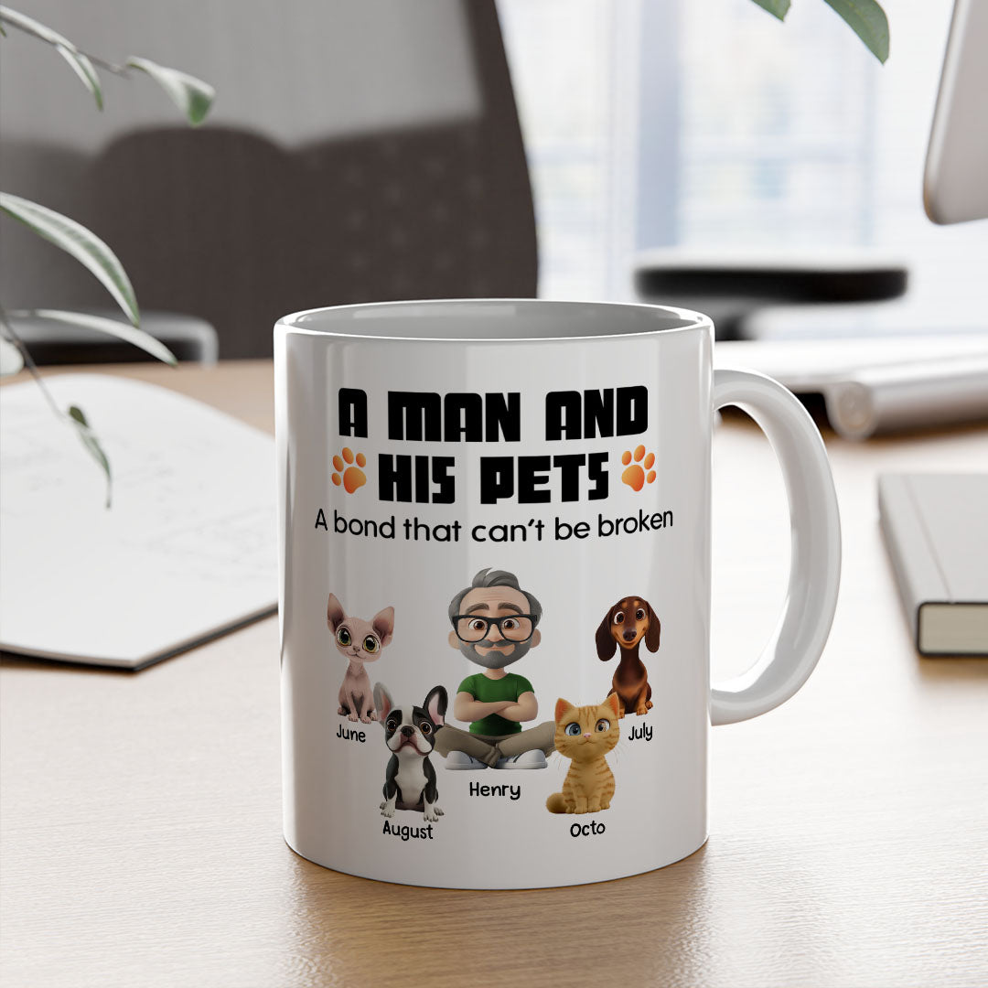 PSTM13 A Man And His Pet - White Mug Accent Mug