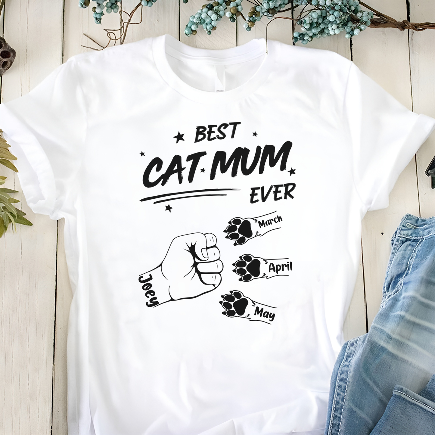 PST49 Best Cat Dad/Mom Ever Fist Bump-Personalized Custom