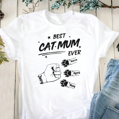 PST49 Best Cat Dad/Mom Ever Fist Bump-Personalized Custom