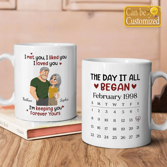 PST199 I Met You I Liked You I Love You - Personalized White Mug Accent Mug