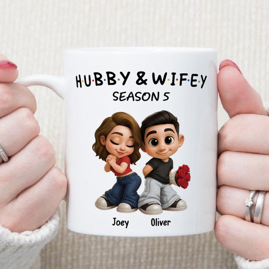 PST128 Hubby and Wifey Rose Couple - White Mug Accent Mug