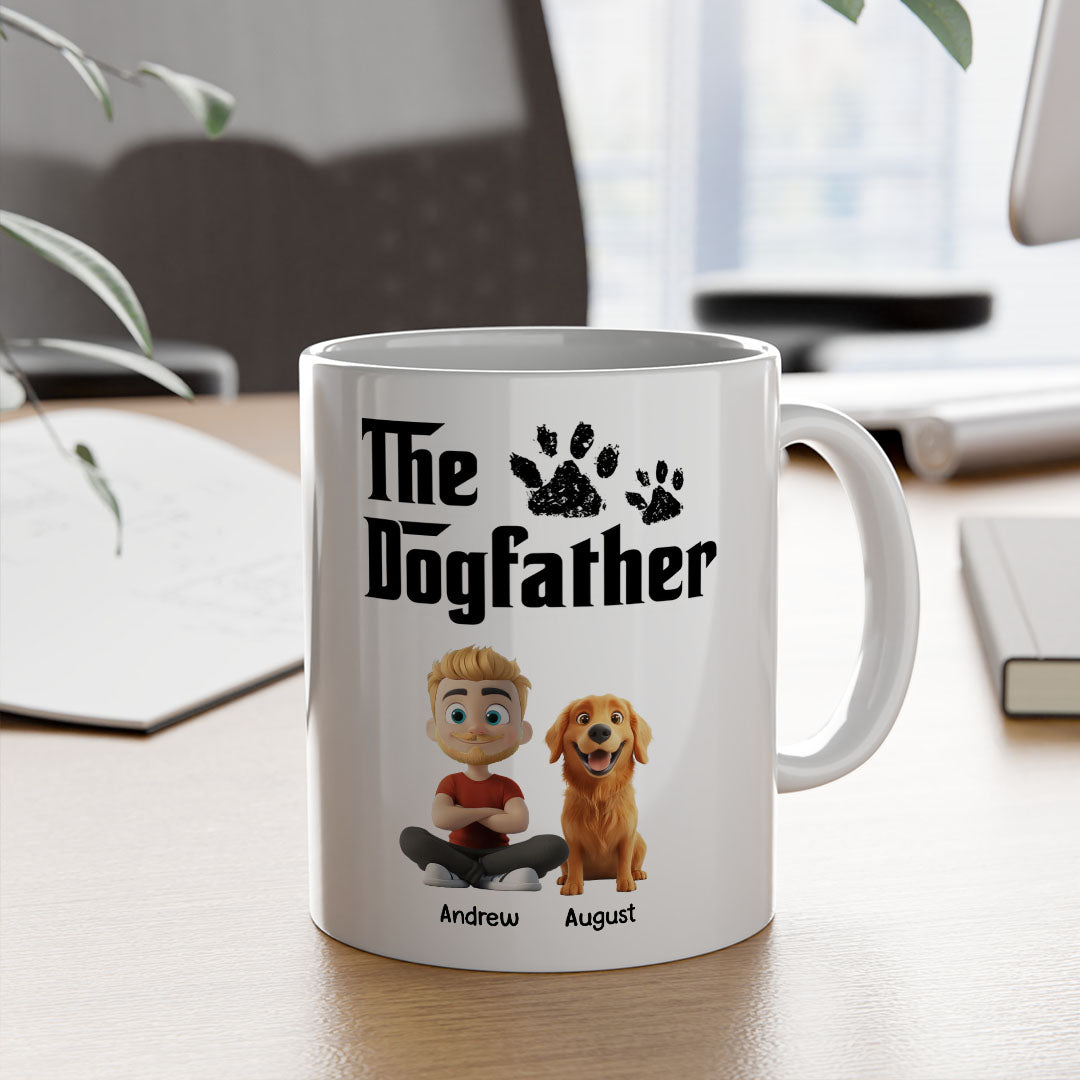 PST89 The Dogfather Dog Lover - Personalized White Mug Accent Mug