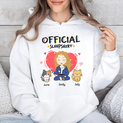 PST107 Sleep Shirt Cat Lover - Personalized Custom T-shirt Hoodie