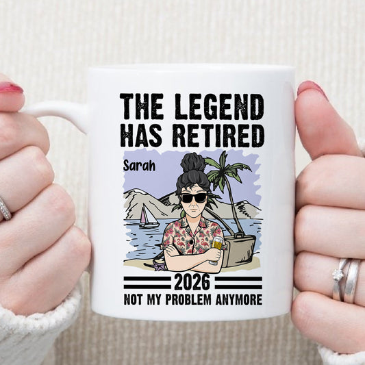 TPST178 The Legend Has Retired - Personalized White Mug Accent Mug