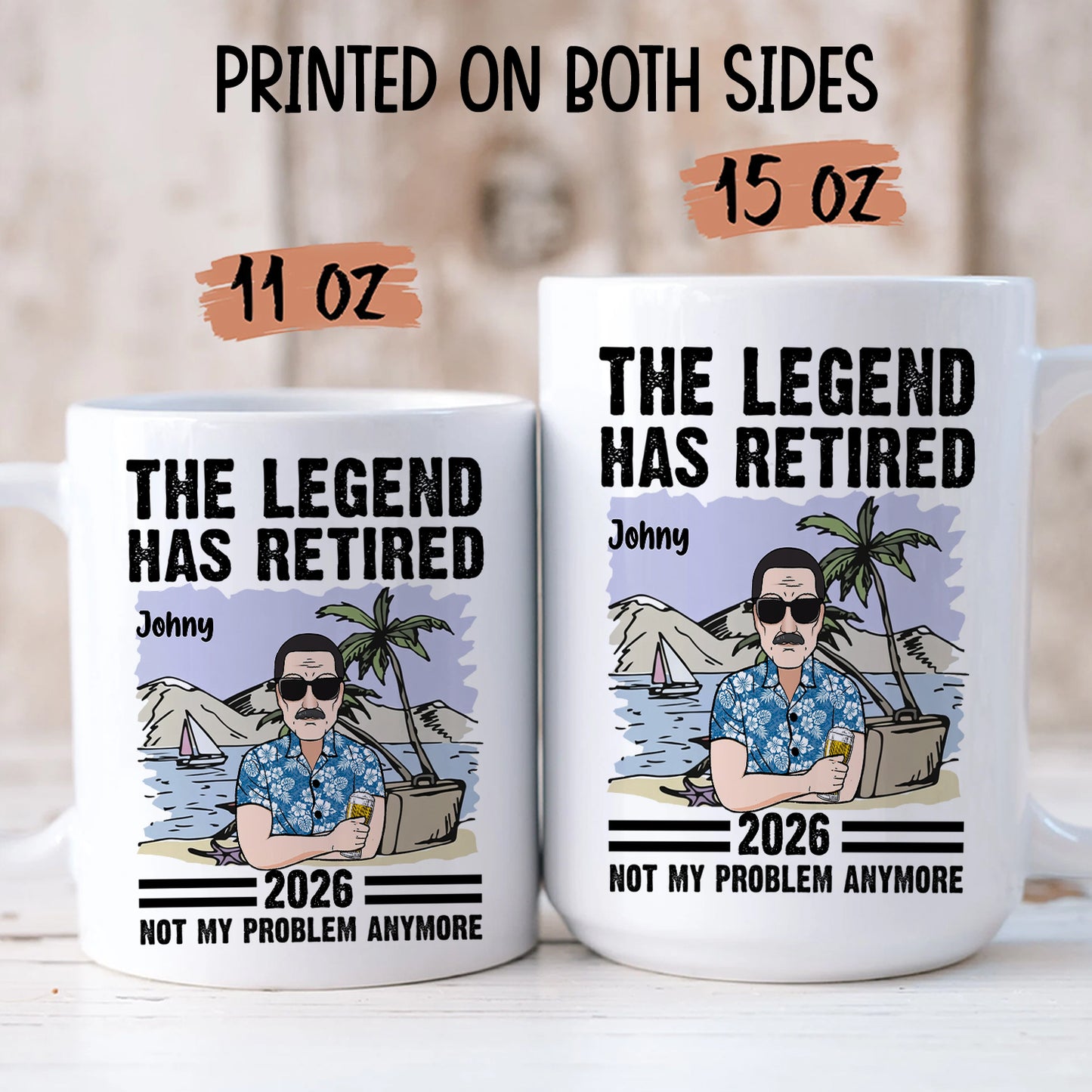 TPST178 The Legend Has Retired - Personalized White Mug Accent Mug