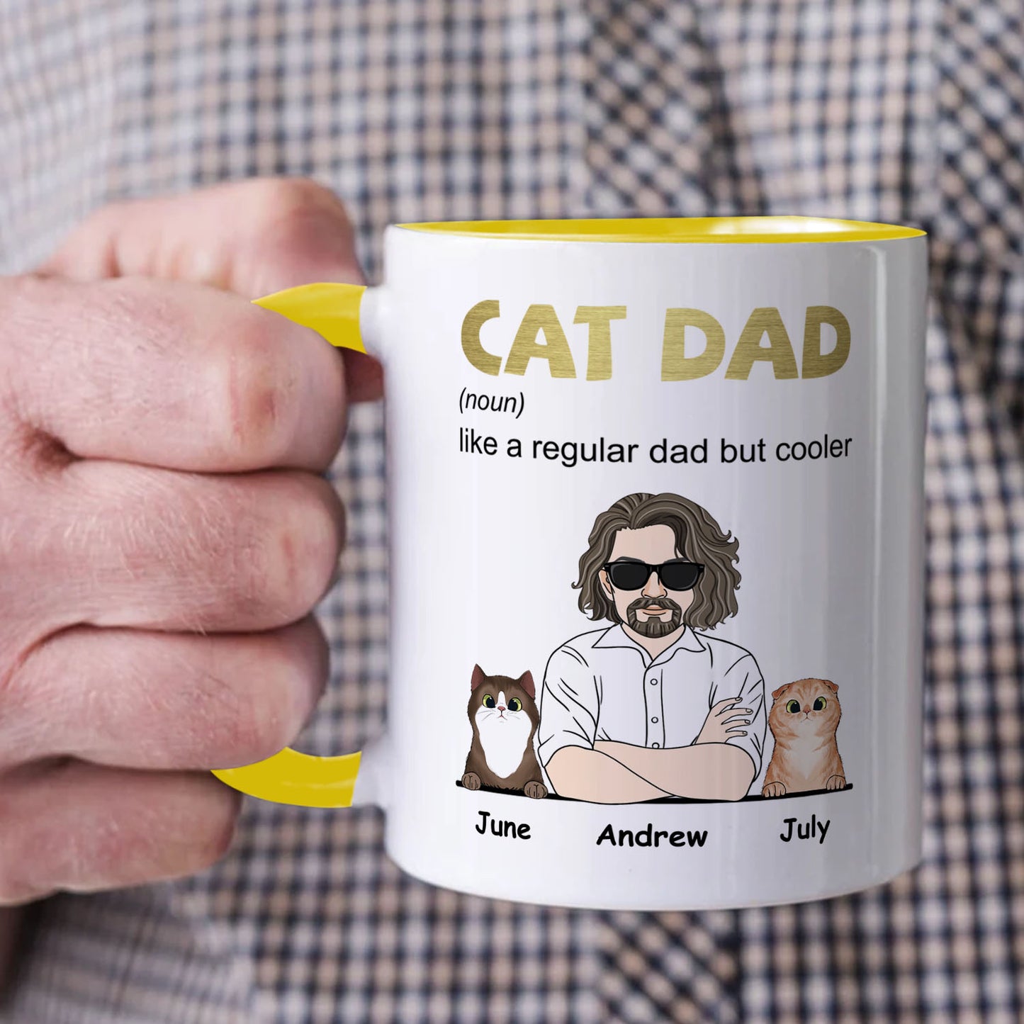 PST111 Cool Cat Dad Definition - White Mug Accent Mug