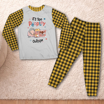 PSTPA02 It's Too Peopley Outside - Personalized Custom Pajama Set