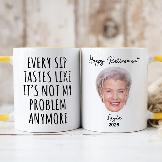 PSTM02 Happy Retirement - Personalized Custom Accent Mug