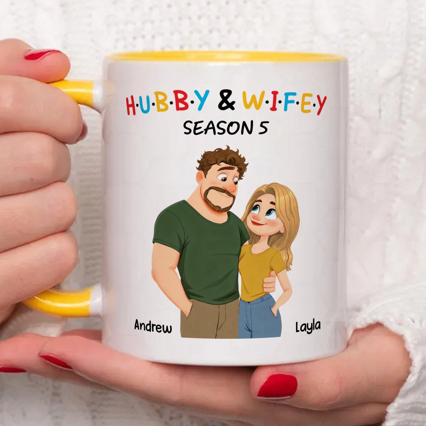 PST181 Hubby and Wifey - White Mug Accent Mug