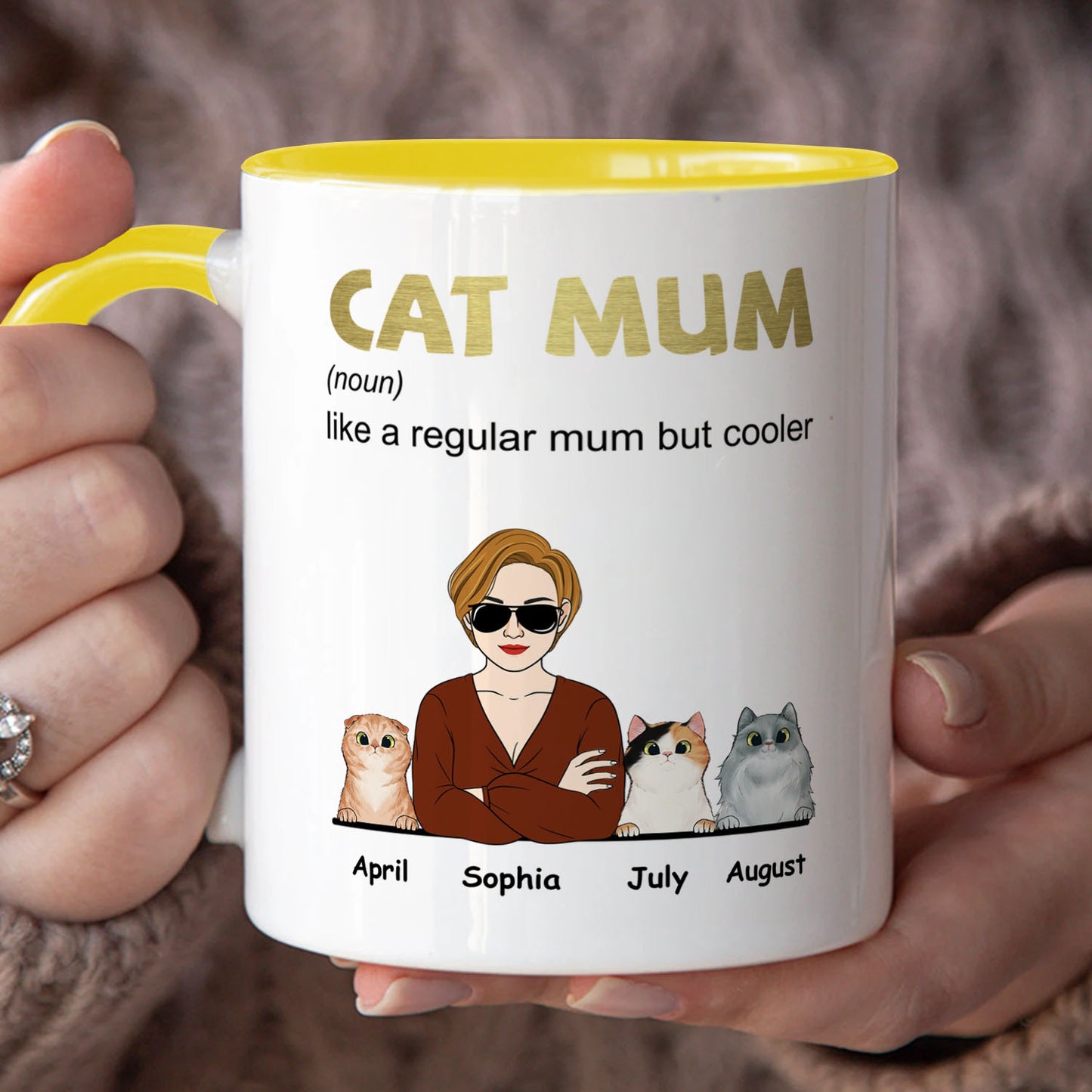 PST110 Cool Cat Mom Definition - White Mug Accent Mug