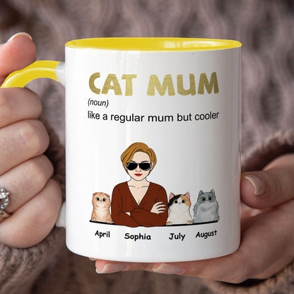 PST110 Cool Cat Mom Definition - White Mug Accent Mug