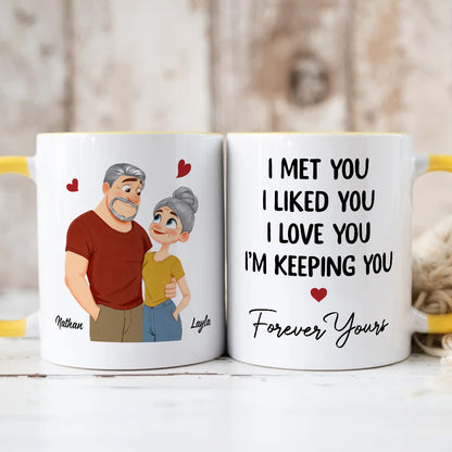 PST183 I Met You I Liked You I Love You - Personalized White Mug Accent Mug