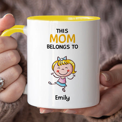 PST142 This Mom Nana Belongs To - Personalized White Mug Accent Mug