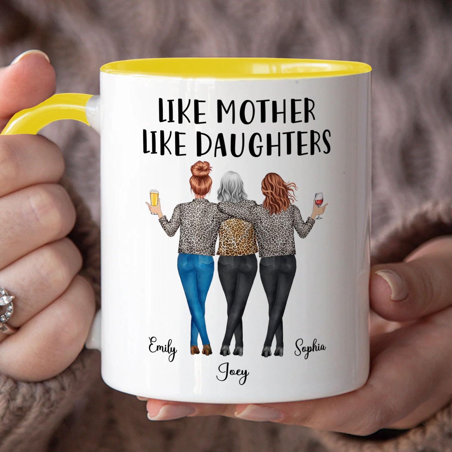 PST146 Mom & Her Mini - Personalized White Mug Accent Mug