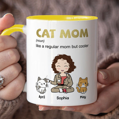 PST108 Cat Mom Definition - White Mug Accent Mug